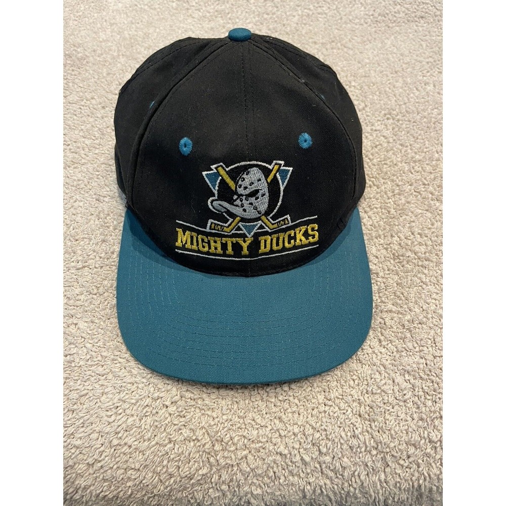 Vintage NHL Anaheim Mighty Ducks Snapback Hat Logo Teal Bill 90s CA Hockey